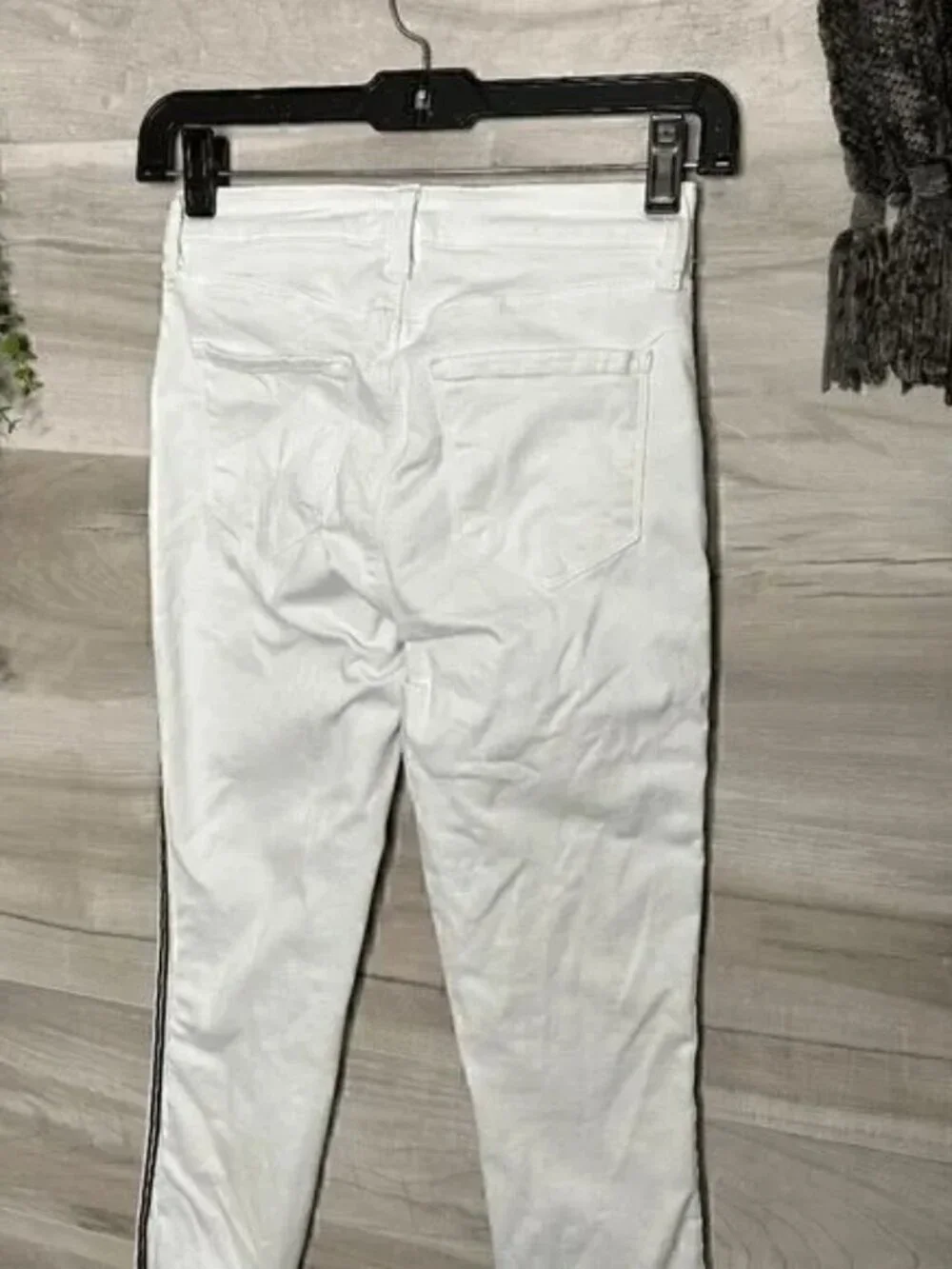 L'agence Womens White Margot High Rise Velvet Stripes Skinny Jeans Size 24